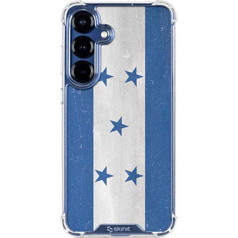 Honduras Flag Distressed Galaxy S25 Clear Case